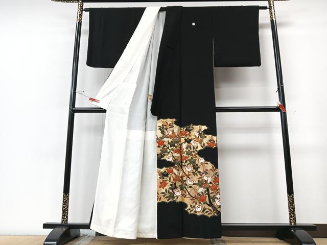 平和屋着物■豪華黒留袖 作家物 花鳥文 金彩 正絹 逸品 CABF5073xe