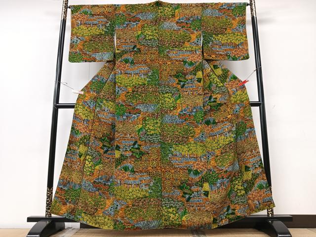 平和屋着物▽上質な小紋　単衣　名所風景文　正絹　逸品　DAAV5571az 平和屋着物▽上質な小紋 単衣 風景花文 正絹 逸品 AAAZ9211fy 【公式通販】