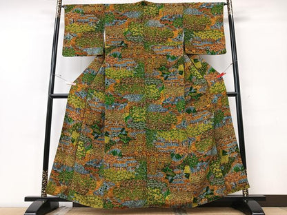 平和屋着物■上質な小紋 風景文 正絹 逸品 CABF5075xe