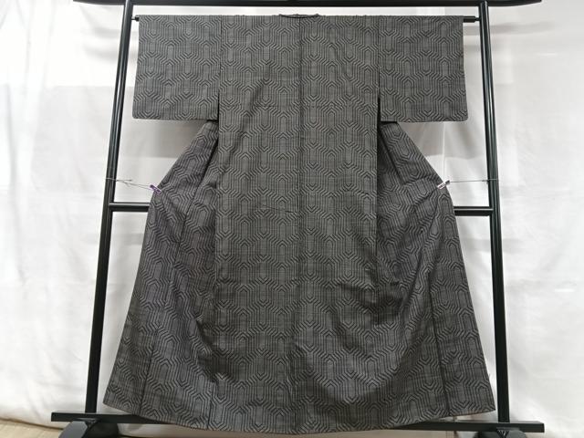 平和屋着物■本場大島紬 7マルキ 幾何学文様 正絹 逸品 CABF5080xe