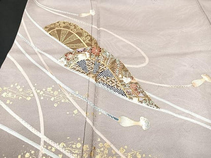 平和屋着物■訪問着 片輪車花文 金彩 正絹 逸品 CABF5081xe