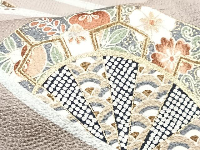 平和屋着物□訪問着 片輪車花文 金彩 正絹 逸品 CABF5081xe