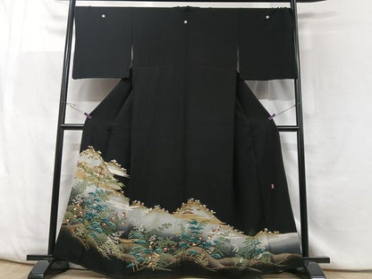 平和屋着物■豪華黒留袖 作家物 風景文 金彩 正絹 逸品 CABF5089xe