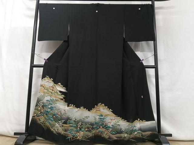 平和屋着物■豪華黒留袖 作家物 風景文 金彩 正絹 逸品 CABF5089xe