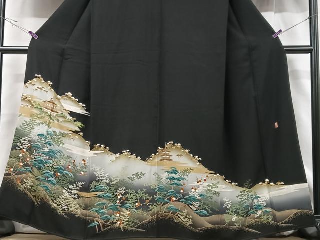 平和屋着物■豪華黒留袖 作家物 風景文 金彩 正絹 逸品 CABF5089xe