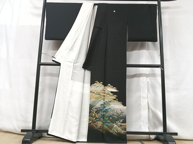平和屋着物■豪華黒留袖 作家物 風景文 金彩 正絹 逸品 CABF5089xe