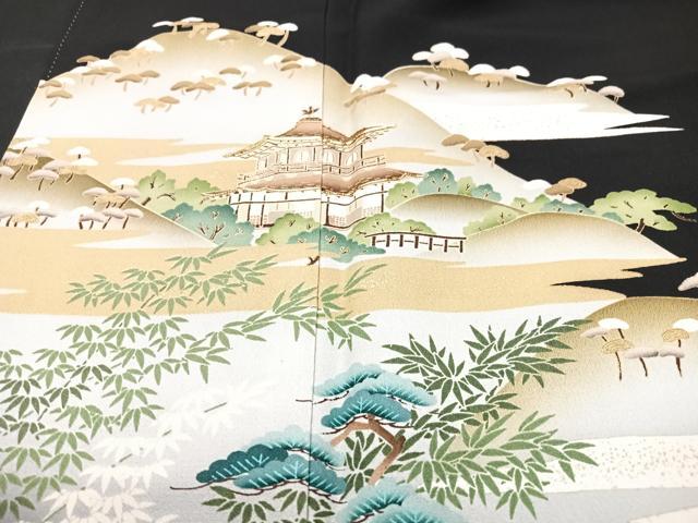 平和屋着物■豪華黒留袖 作家物 風景文 金彩 正絹 逸品 CABF5089xe