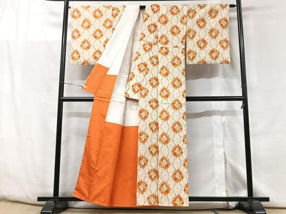平和屋着物■上質な紬 立涌花丸文 正絹 逸品 CABF5090xe