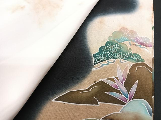 平和屋着物■豪華黒留袖 鴛鴦浜松文 正絹 逸品 CABF5092xe