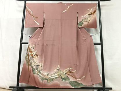 平和屋着物■訪問着　飛鶴更紗花文　暈し染め　金彩　正絹　逸品　CABF5098xe