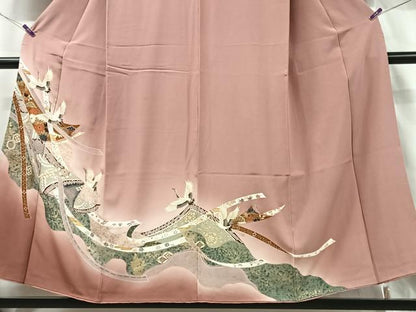 平和屋着物■訪問着　飛鶴更紗花文　暈し染め　金彩　正絹　逸品　CABF5098xe