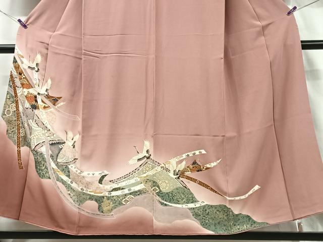 平和屋着物■訪問着　飛鶴更紗花文　暈し染め　金彩　正絹　逸品　CABF5098xe