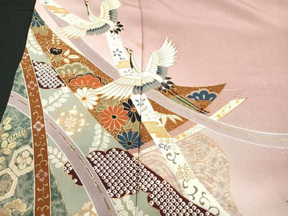 平和屋着物■訪問着　飛鶴更紗花文　暈し染め　金彩　正絹　逸品　CABF5098xe