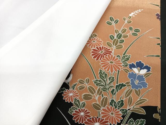 平和屋着物■豪華黒留袖 鏡裏飛鶴花文 暈し染め 金彩 正絹 逸品 CABF5111xe