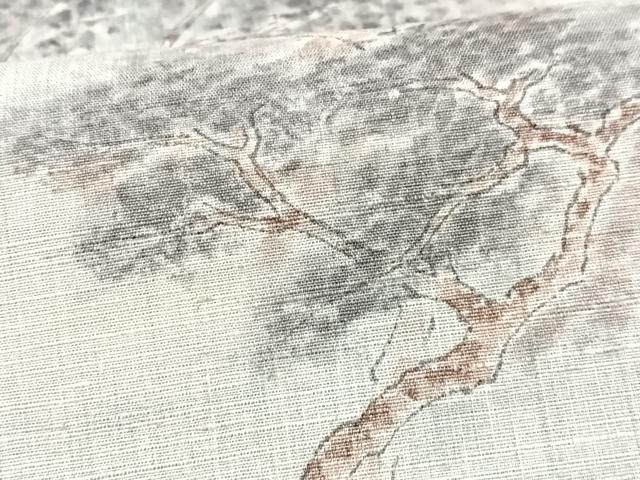 平和屋着物■訪問着　紬地　手描き　風景文　正絹　逸品　CABF5118xe