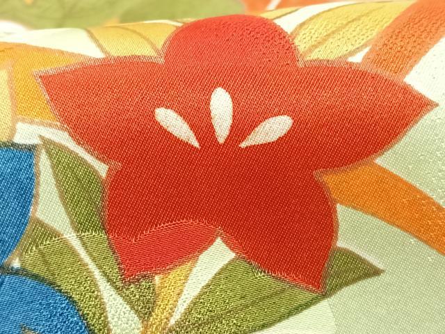 平和屋着物■豪華振袖 駒刺繍 扇面芝草花文 正絹 逸品 CABF5138xe