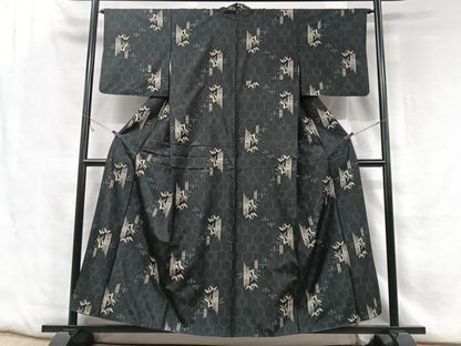 平和屋着物■本場村山大島紬　笹竹文　正絹　逸品　CABF5143xe