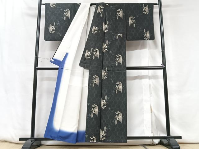 平和屋着物■本場村山大島紬　笹竹文　正絹　逸品　CABF5143xe
