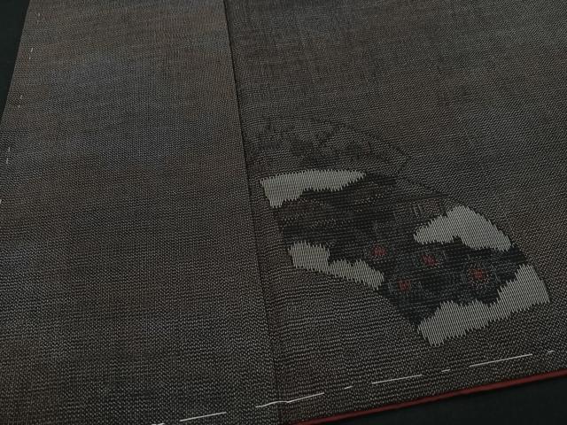 平和屋着物■上質な小紋　紬地　地紙花文　正絹　逸品　未使用　CABF5159xe