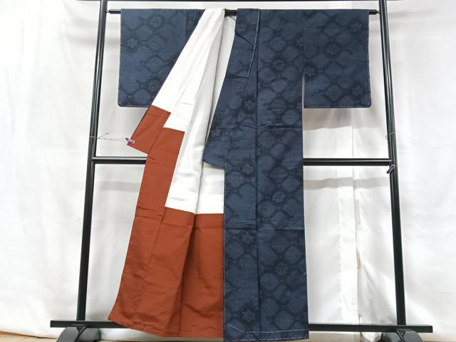 平和屋着物■結城紬　舞花文　正絹　逸品　未使用　CABF5160xe