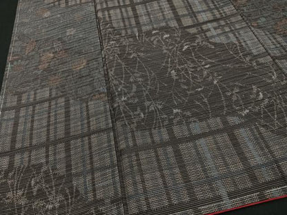 平和屋着物■上質な紬　草花文　正絹　逸品　未使用　CABF5161xe