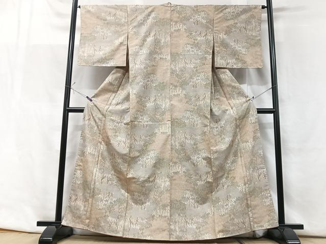 平和屋着物●本場大島紬　一元絣　樹林文　正絹　逸品　未使用　AABF5935fy 平和屋着物○本場大島紬 地空き 一元7マルキ 舞花文 総絣 正絹 逸品