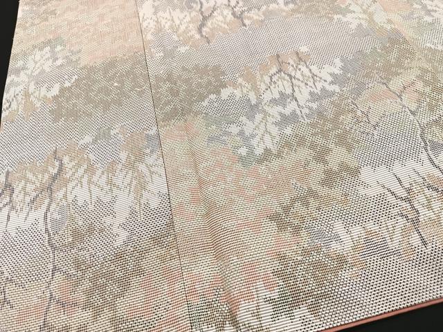 平和屋着物▽本場大島紬　単衣　樹林文　正絹　逸品　AABB2440fy 平和屋着物▽本場大島紬 単衣 樹林文 正絹 逸品 AABB2440fyの通販 by