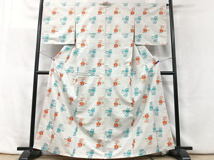 平和屋着物■上質な紬　舞花文　正絹　逸品　CABF5166xe