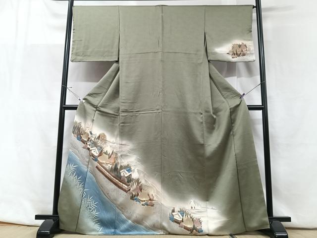 平和屋着物■訪問着　風景文　暈し染め　金彩　正絹　逸品　CABF5172xe