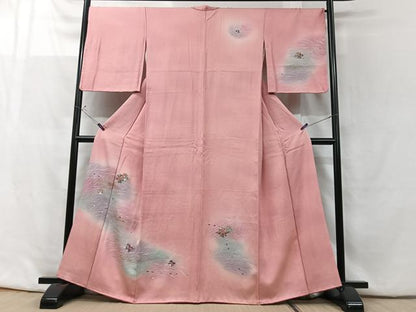 平和屋着物■訪問着　舞花文　暈し染め　金彩　正絹　逸品　CABF5173xe
