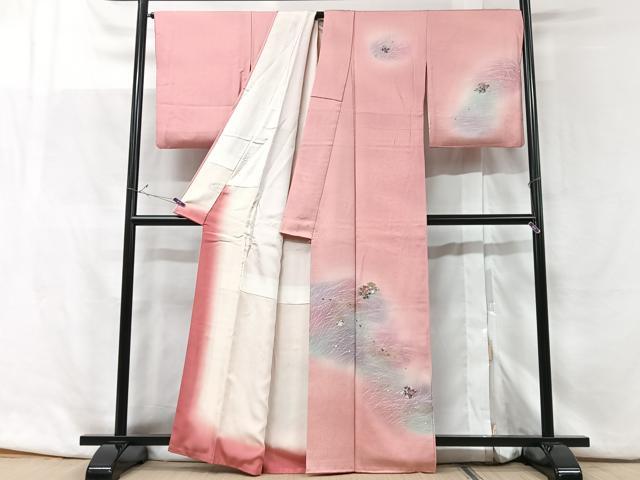 平和屋着物■訪問着　舞花文　暈し染め　金彩　正絹　逸品　CABF5173xe