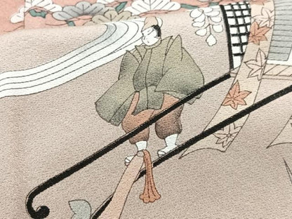 平和屋着物■訪問着　御所車人物花松文　暈し染め　正絹　逸品　CABF5174xe