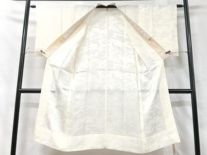 平和屋着物■長襦袢 無双仕立て 雲取り草花地紋 正絹 逸品 CABF5179xe