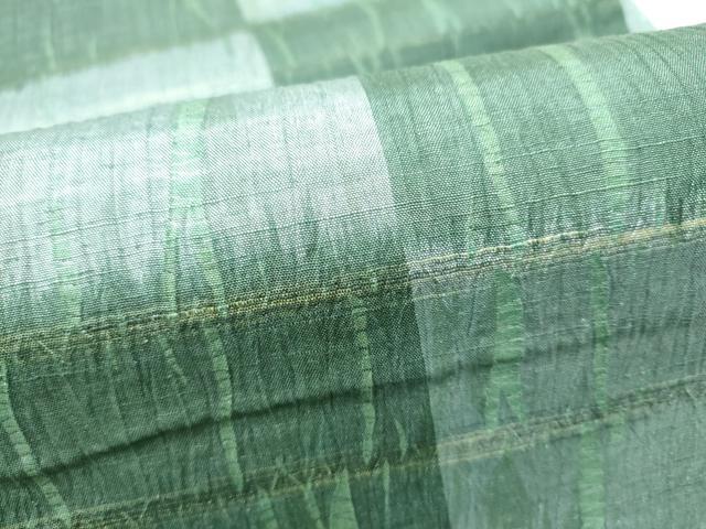 平和屋着物●両面　全通柄袋帯　紬地　杢目絞り　霞文　正絹　逸品　CABF5212hy