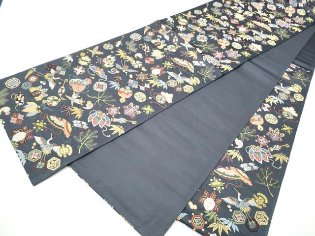 平和屋着物●西陣の老舗　1782年創業　山下織物　六通柄袋帯　唐織　招福宝尽くし　金糸　正絹　逸品　CABF5216hy
