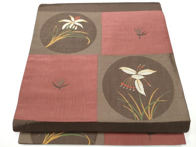 平和屋着物●六通柄袋帯　花丸文　正絹　逸品　CABF5223hy