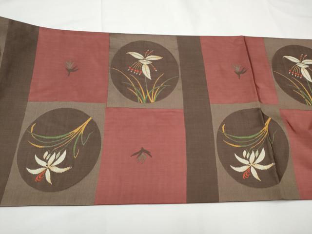 平和屋着物●六通柄袋帯　花丸文　正絹　逸品　CABF5223hy