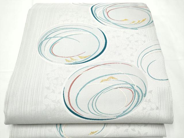 平和屋着物●六通柄袋帯　丸文　金糸　正絹　逸品　CABF5234hy 平和屋着物○六通柄袋帯 丸文 金糸 正絹 逸品 CABF5234hy