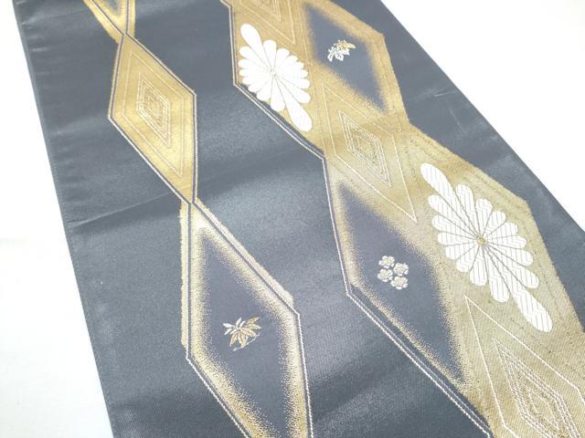 平和屋着物●六通柄袋帯　菱献上に小花　金銀糸　正絹　逸品　CABF5238hy