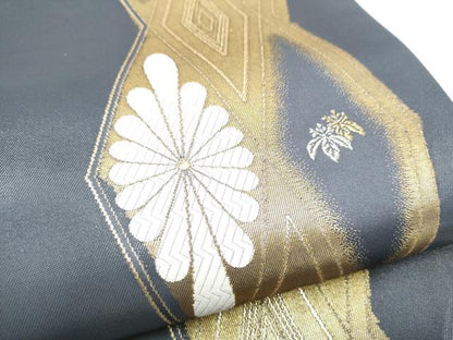 平和屋着物●六通柄袋帯　菱献上に小花　金銀糸　正絹　逸品　CABF5238hy