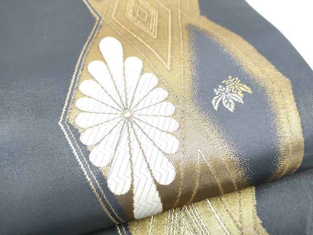 平和屋着物●六通柄袋帯　菱献上に小花　金銀糸　正絹　逸品　CABF5238hy