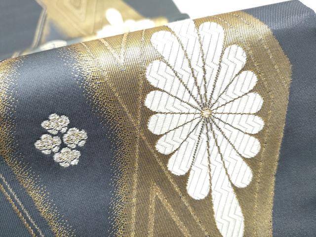 平和屋着物●六通柄袋帯　菱献上に小花　金銀糸　正絹　逸品　CABF5238hy
