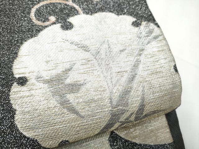 平和屋着物●創業280年　誉田屋源兵衛　六通柄袋帯　兎雪輪舞桜文　曜蛮天目箔　鈴乃屋扱い　正絹　逸品　CABF5241hy