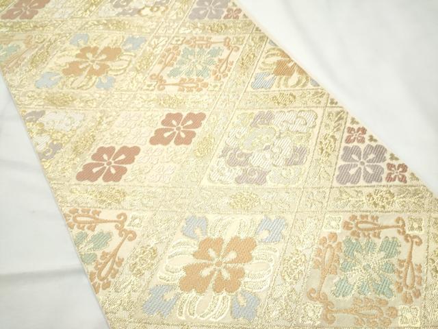 平和屋着物●西陣　川島織物　六通柄　本袋帯　花菱文　金糸　正絹　逸品　CABF5245hy