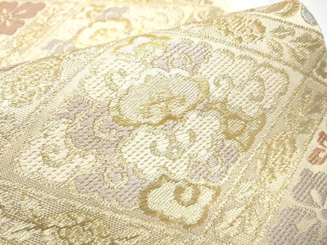 平和屋着物●西陣　川島織物　六通柄　本袋帯　花菱文　金糸　正絹　逸品　CABF5245hy