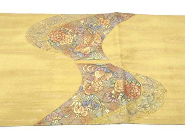 平和屋着物●中国三大刺繍　スワトウ刺繍　太鼓柄袋帯　紬地　駒刺繍　鴛鴦花文　正絹　逸品　CABF5251hy