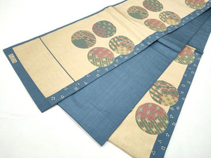 平和屋着物●名門木屋太　今河織物　六通柄袋帯　幾何学丸文　正絹　逸品　CABF5252hy