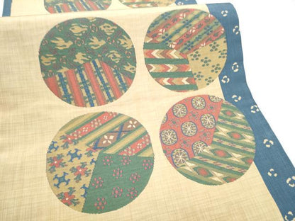 平和屋着物●名門木屋太　今河織物　六通柄袋帯　幾何学丸文　正絹　逸品　CABF5252hy