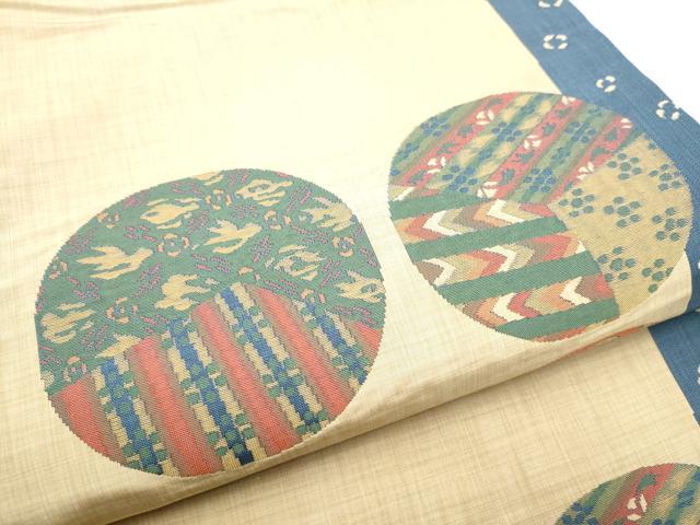 平和屋着物●名門木屋太　今河織物　六通柄袋帯　幾何学丸文　正絹　逸品　CABF5252hy