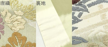 平和屋着物●六通柄袋帯　唐衣織　草花文　正絹　逸品　CABF5254hy